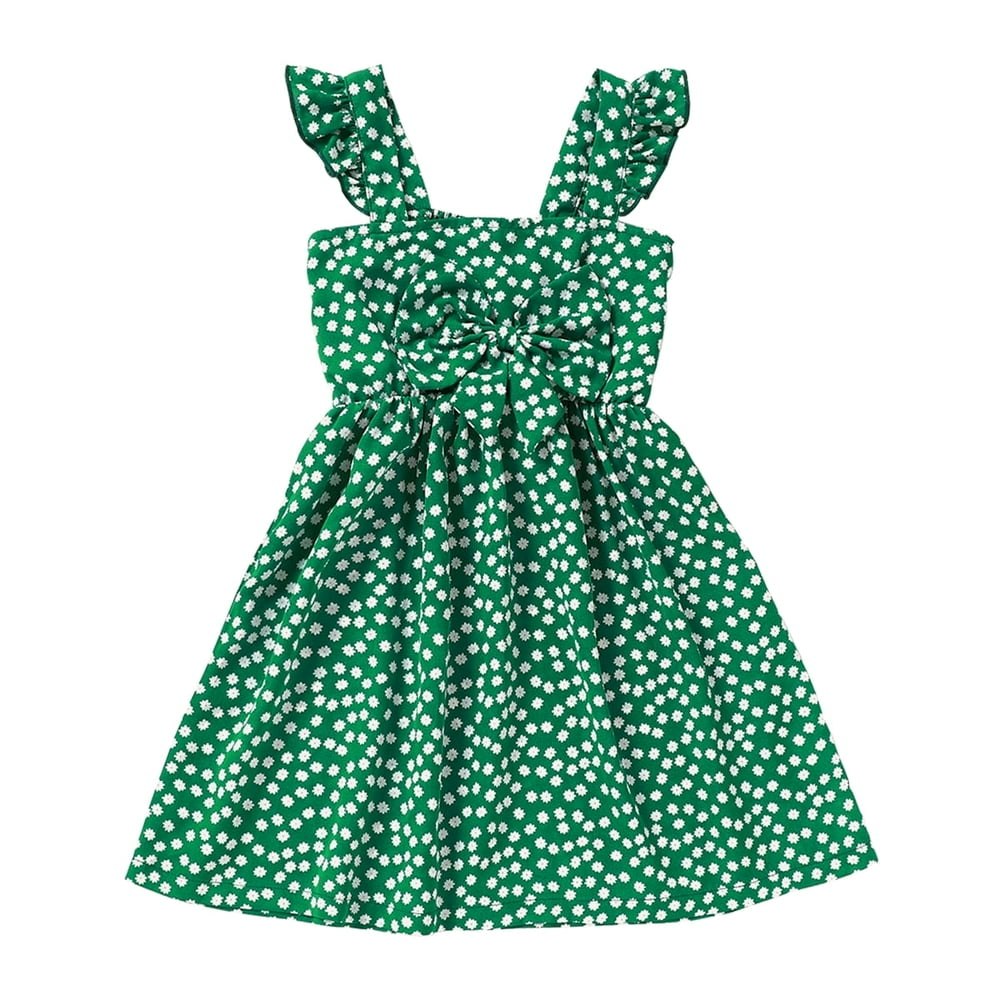 Toddler Girls Floral Sleeveless Bowknot Summer Dress: $9.99