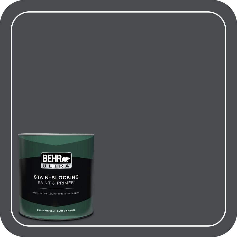 Home Decorators Collection Black Ribbon Semi-Gloss Enamel Exterior Paint and Primer 1-Quart Can: $30.98 Home Decorators Collection Black Ribbon Semi-Gloss Enamel Exterior Paint and Primer 1-Quart Can: $30.98