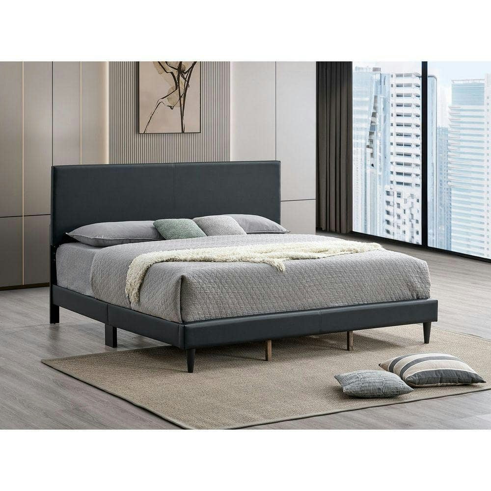 Baron King Panel Bed with Black Wood Frame: $368.99