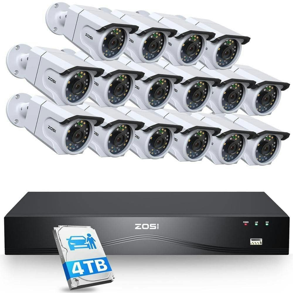 16-Channel 8MP 4K POE NVR Security Camera System with 16 Wired Bullet Cameras and 4TB Storage: $1,299.99 16-Channel 8MP 4K POE NVR Security Camera System with 16 Wired Bullet Cameras and 4TB Storage: $1,299.99