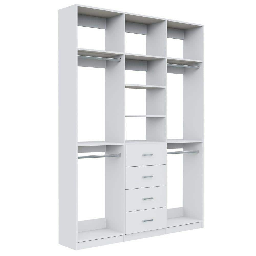 Alto Collection 87-Inch Wall-Mounted 2-Double-Hang 4-Drawer Wood Closet System: $2,244.99