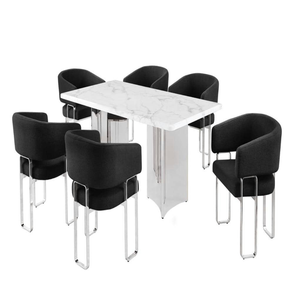 Teresa 7-Piece Marble Dining Set: $2,849 Teresa 7-Piece Marble Dining Set: $2,849
