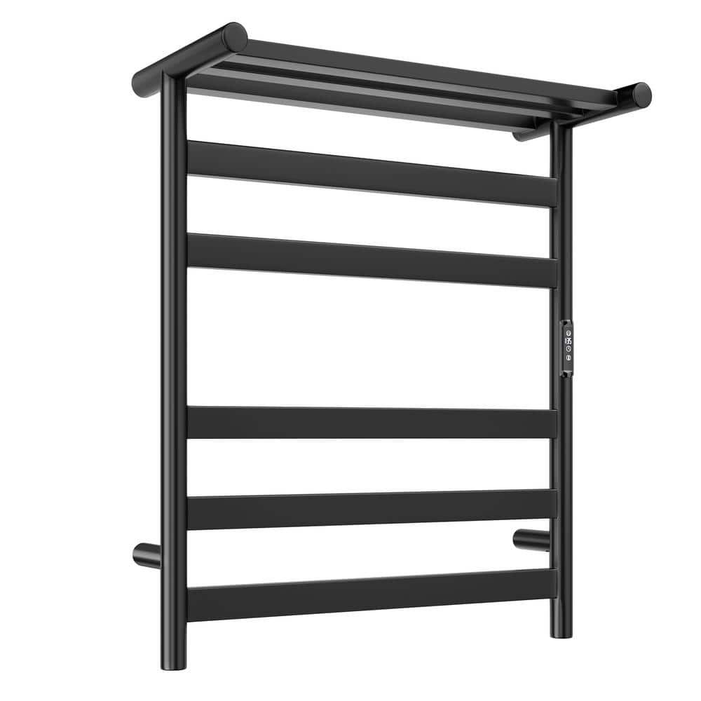 5-Bar Wall Mount Electric Towel Warmer with Shelf: $159.99
