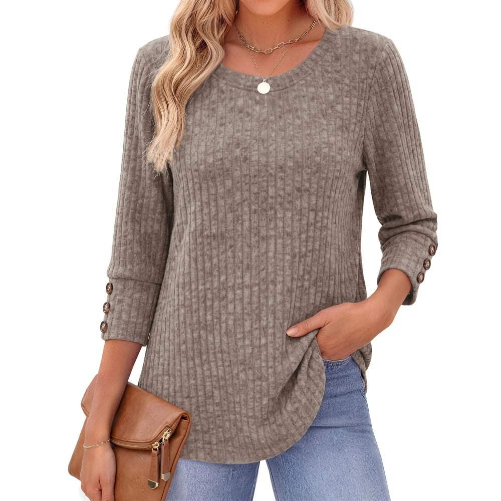 Fantaslook Women's 3/4 Sleeve Button-Down Tunic Blouse: $13.99 Fantaslook Women's 3/4 Sleeve Button-Down Tunic Blouse: $13.99