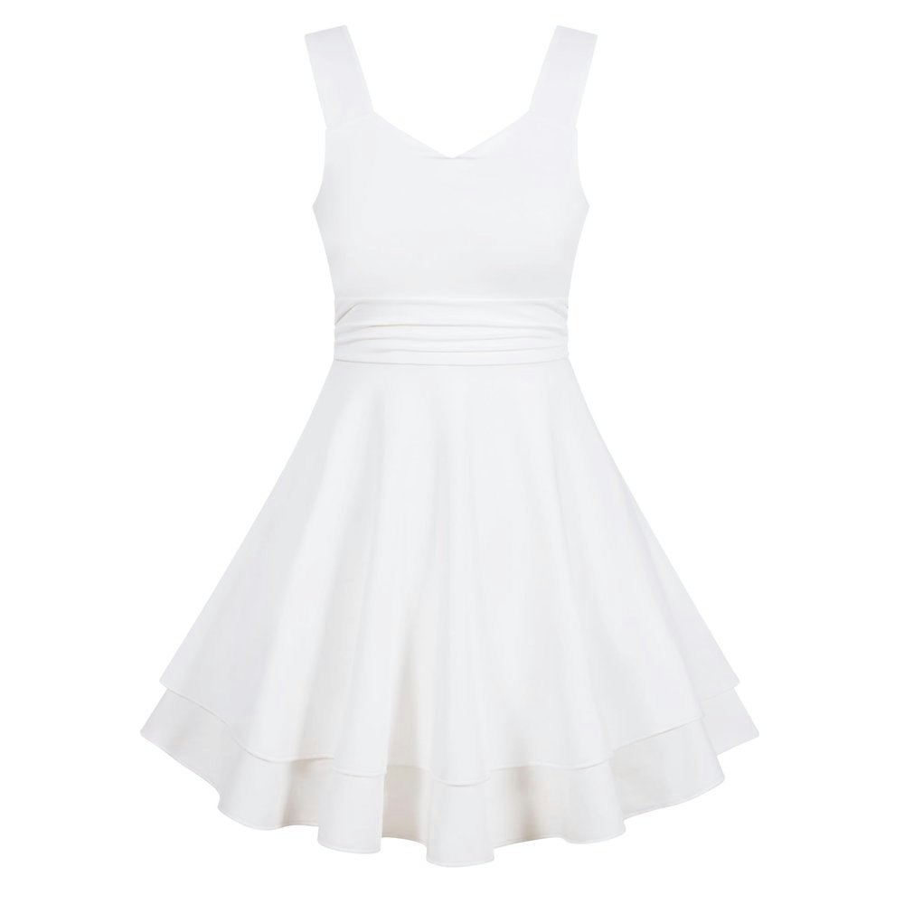 Girls' Sleeveless Square Neck Ruched A-Line Dress: $17.99 Girls' Sleeveless Square Neck Ruched A-Line Dress: $17.99