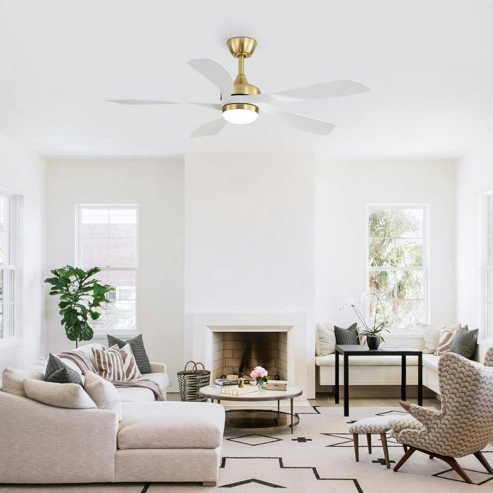 52-inch Gold 5-Blade Ceiling Fan with Light and Remote: $179 52-inch Gold 5-Blade Ceiling Fan with Light and Remote: $179