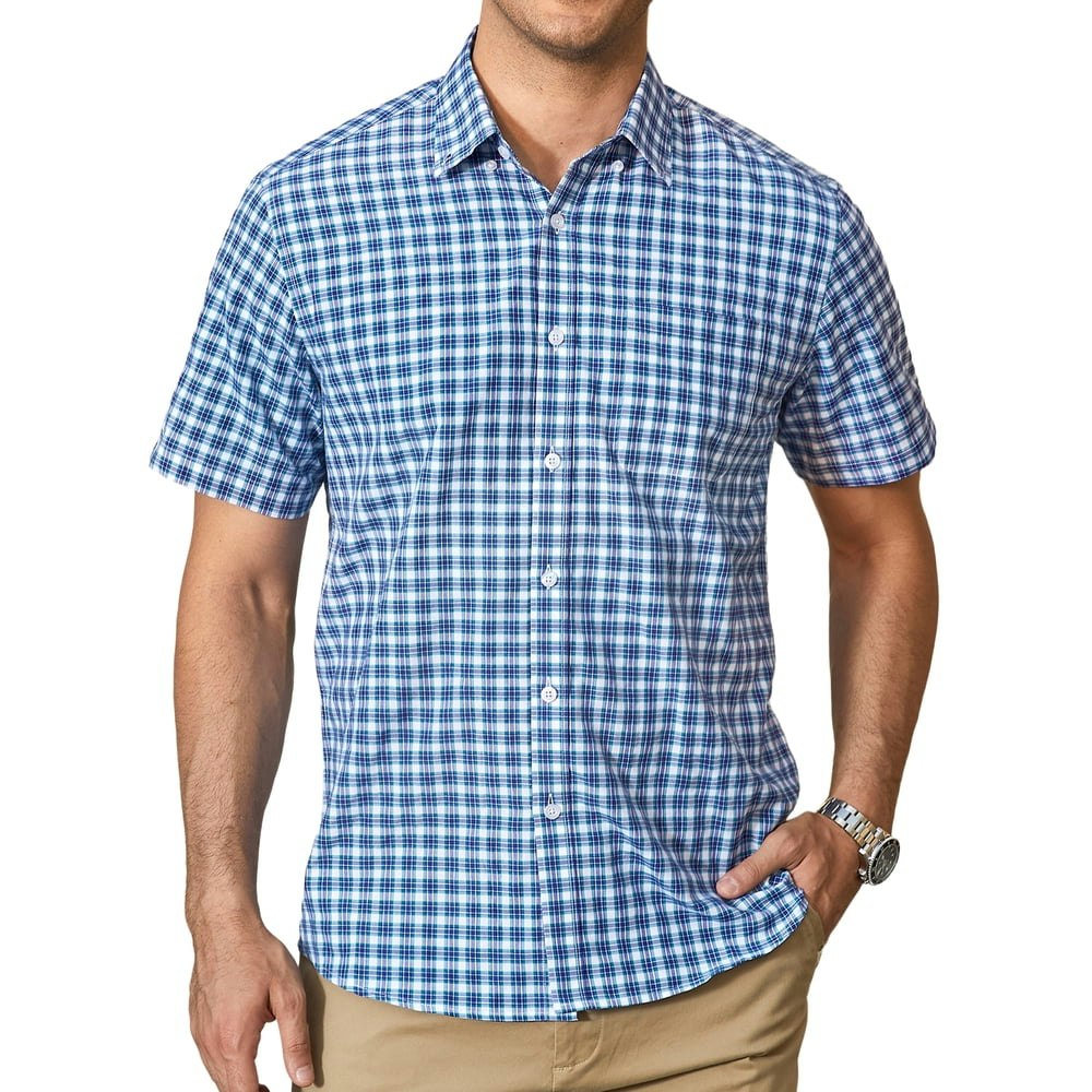Men's Short Sleeve Plaid Button-Down Shirt: $17.99 Men's Short Sleeve Plaid Button-Down Shirt: $17.99
