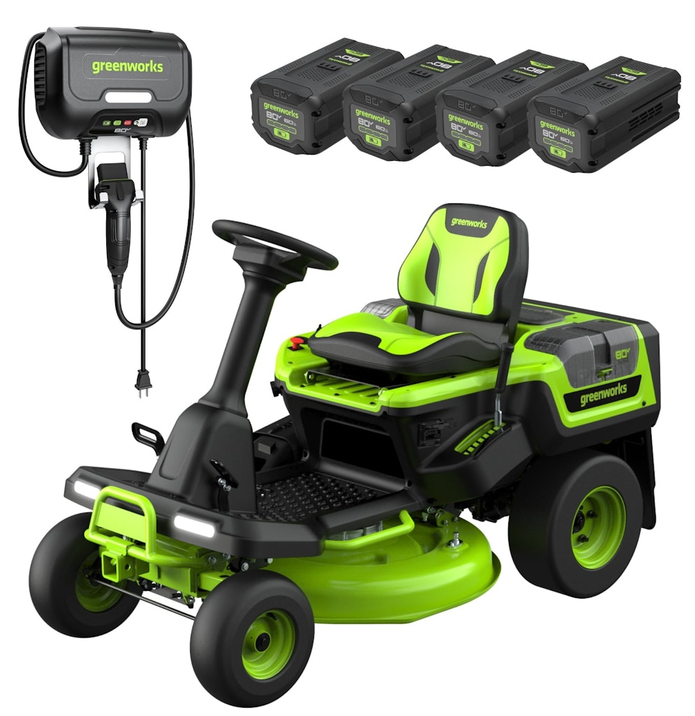 Greenworks 80V 30" Cordless Riding Lawn Tractor w/ 4 6.0Ah Batteries & Charger: $2,500