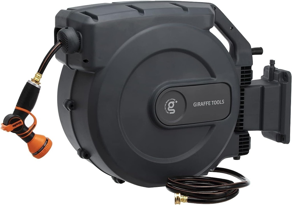 Giraffe Tools 115-Foot Retractable Garden Hose Reel: $176