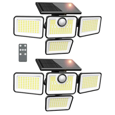Omibee 6,000-Lumen 4-Head Motion Sensor Solar Security Light 2-Pack for $18 w/ Prime + free shipping w/ Prime