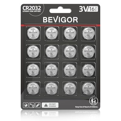 Bevigor CR2032 3V Lithium Coin Battery 16-Pack for $3 + free shipping w/ Prime