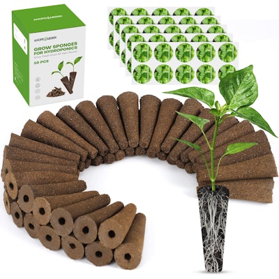50-Piece Hydroponic Grow Sponge Pods Kit for $10 + free shipping