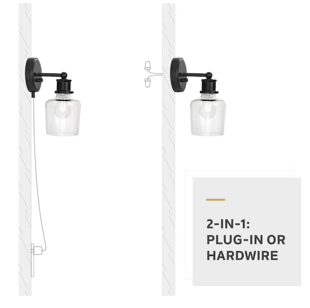 Kichler Helen 5" Hardwired/Plug-In Wall Sconce: $12 Kichler Helen 5" Hardwired/Plug-In Wall Sconce: $12
