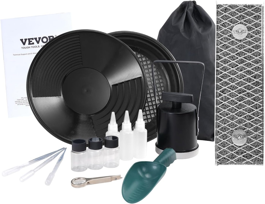 Vevor Mini Sluice Box 12" 16-Piece Gold Panning Kit: $33