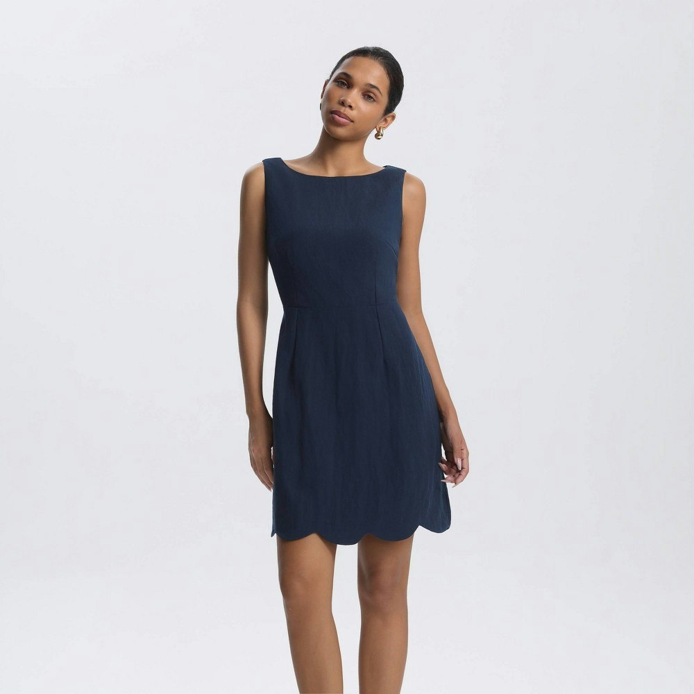 A New Day Women's Open Back Scalloped Mini Shift Dress: $40 A New Day Women's Open Back Scalloped Mini Shift Dress: $40