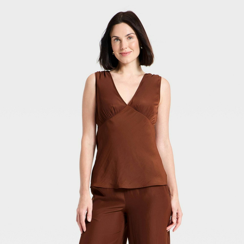 Women's V-Neck Satin Tank Top: $25 Women's V-Neck Satin Tank Top: $25