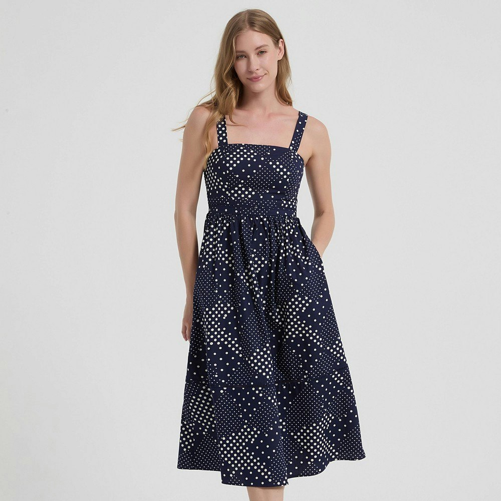 A New Day Women's Poplin Fit and Flare Midi A-Line Dress: $45 A New Day Women's Poplin Fit and Flare Midi A-Line Dress: $45