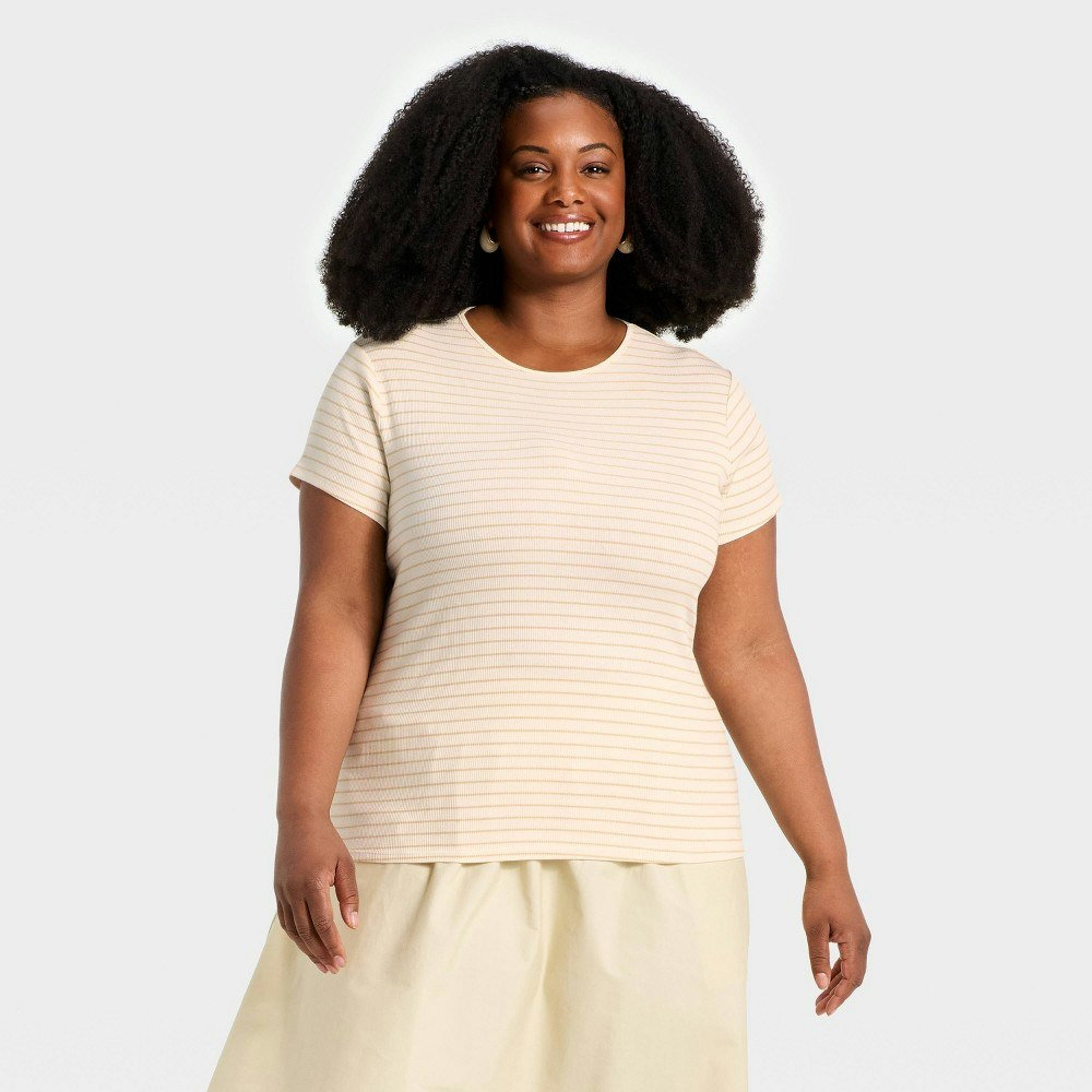 A New Day Women's Modern Ribbed T-Shirt 3X: $8