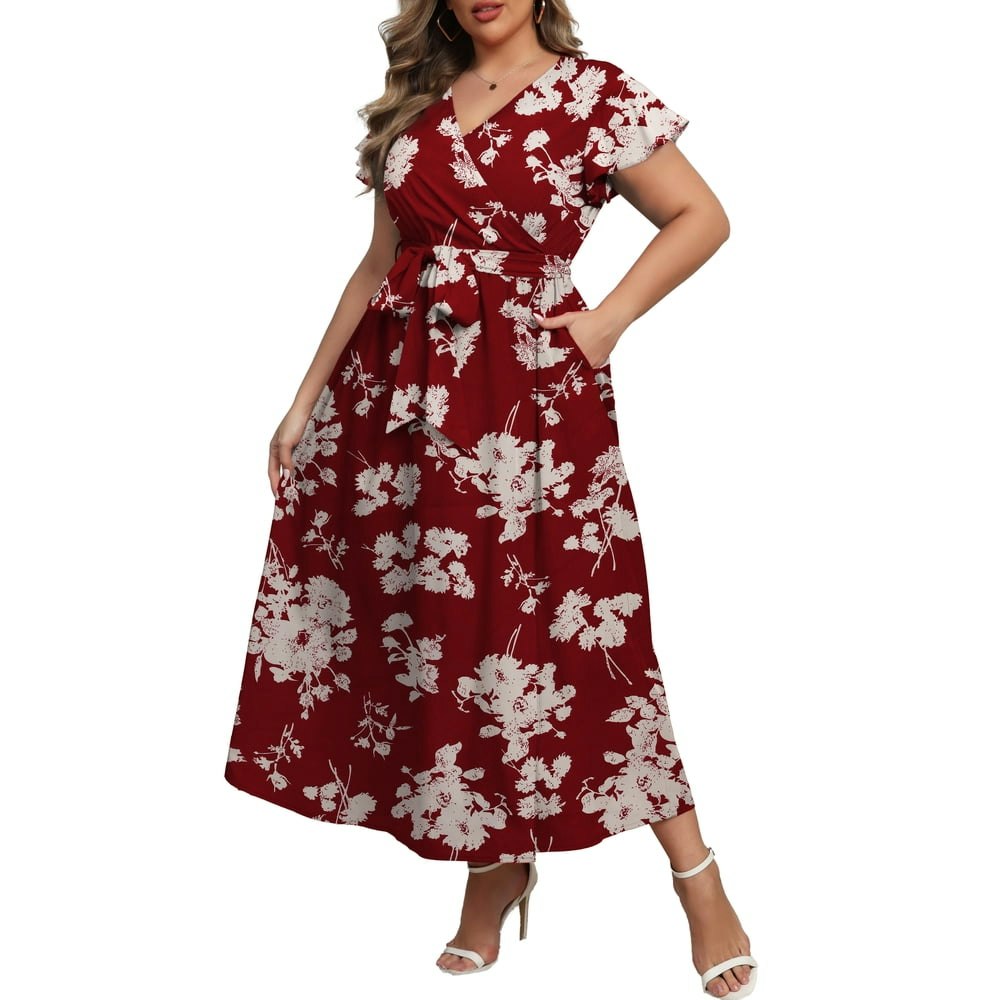 A.Jesdani Women's Plus Size Boho Floral V-Neck Maxi Dress: $19.59 A.Jesdani Women's Plus Size Boho Floral V-Neck Maxi Dress: $19.59