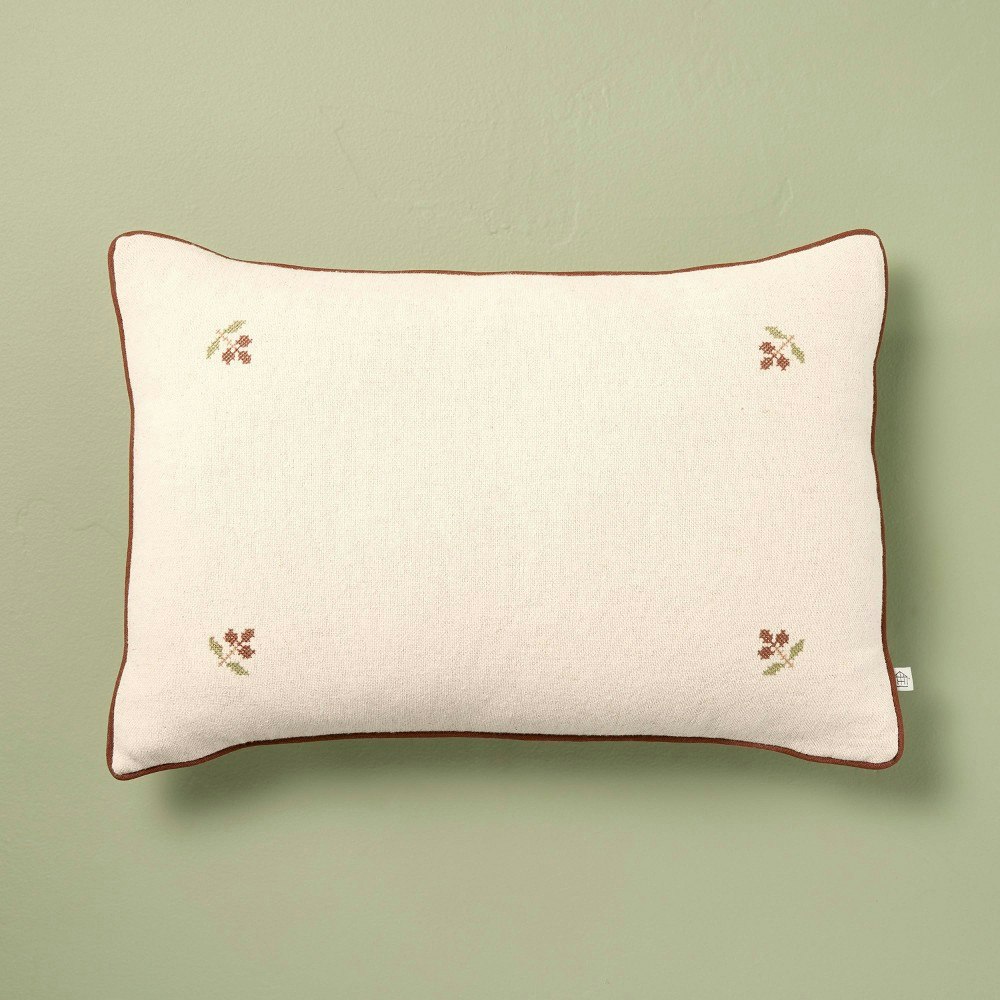 Hearth & Hand with Magnolia 20"x14" Embroidered Needlepoint Lumbar Throw Pillow: $24.99 Hearth & Hand with Magnolia 20"x14" Embroidered Needlepoint Lumbar Throw Pillow: $24.99