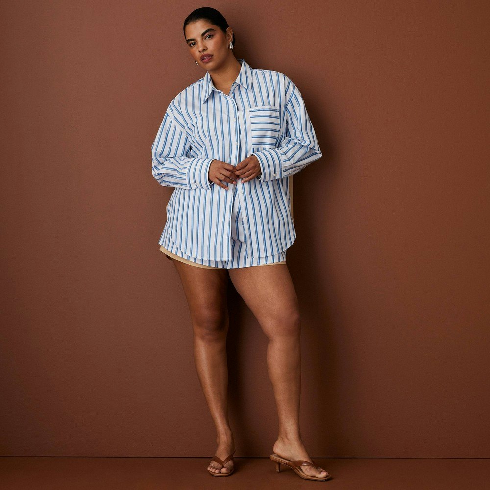 Rosie Assoulin x Target Women's Oversized Striped Poplin Button-Down Shirt: $45 Rosie Assoulin x Target Women's Oversized Striped Poplin Button-Down Shirt: $45