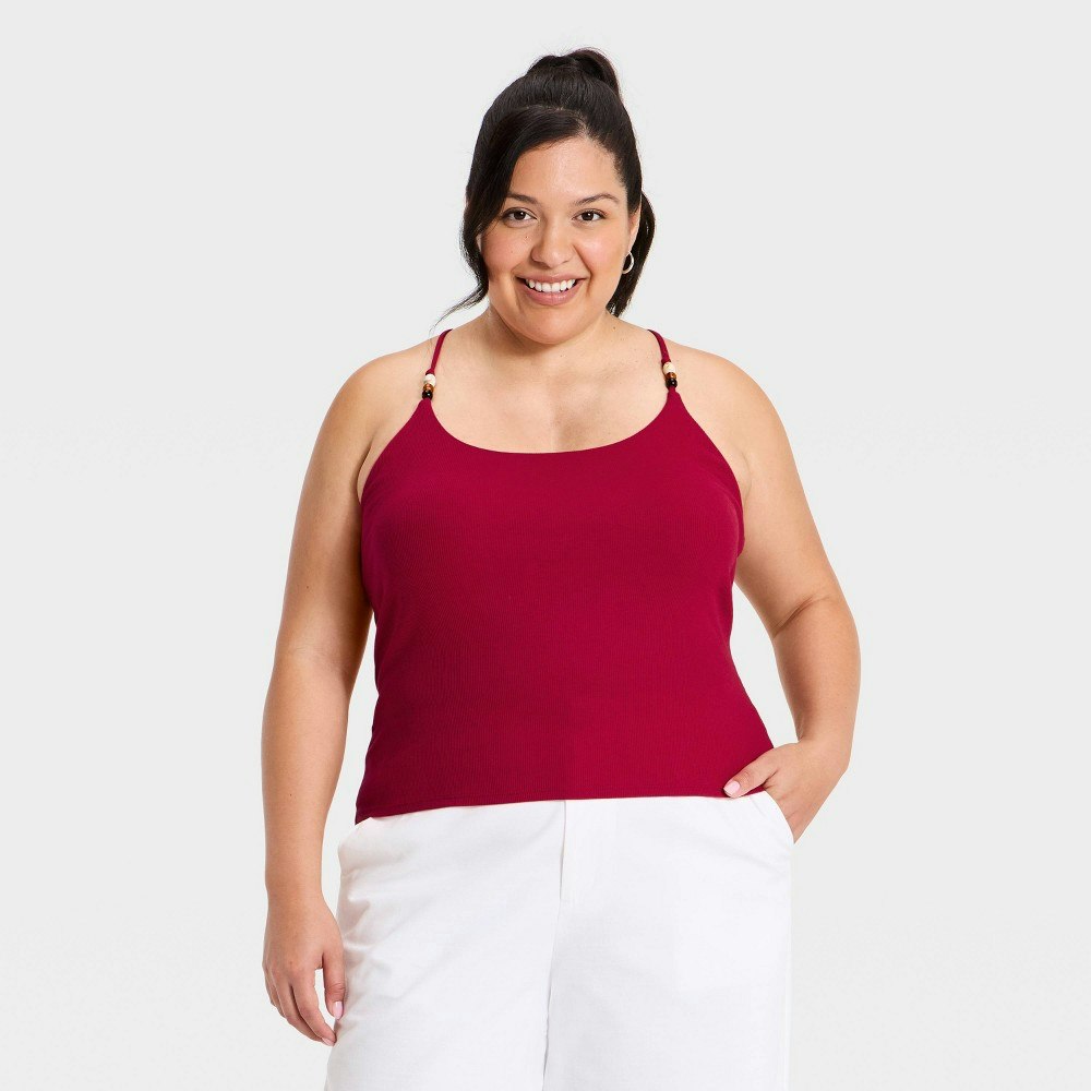 A New Day Women's Beaded Ribbed Tank Top: $15