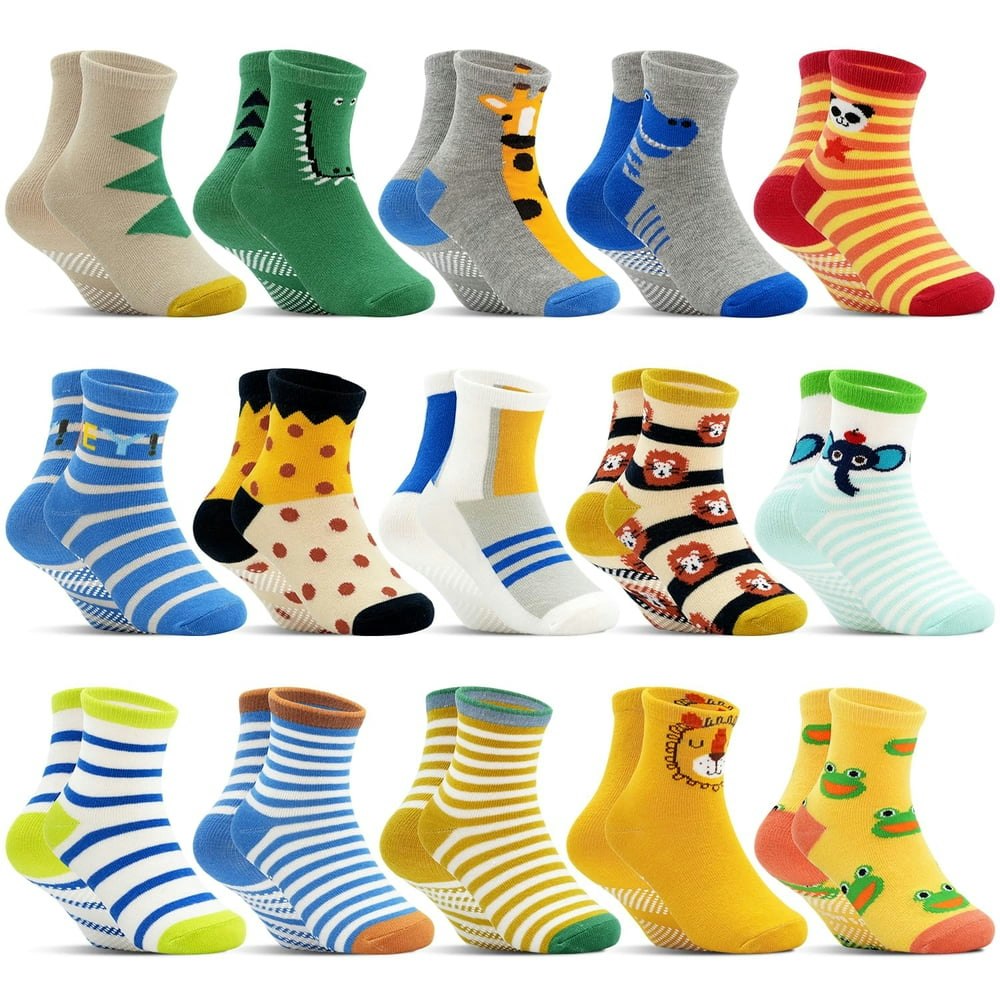 Toddler Non-Slip Crew Socks 15-Pack: $11.99 Toddler Non-Slip Crew Socks 15-Pack: $11.99