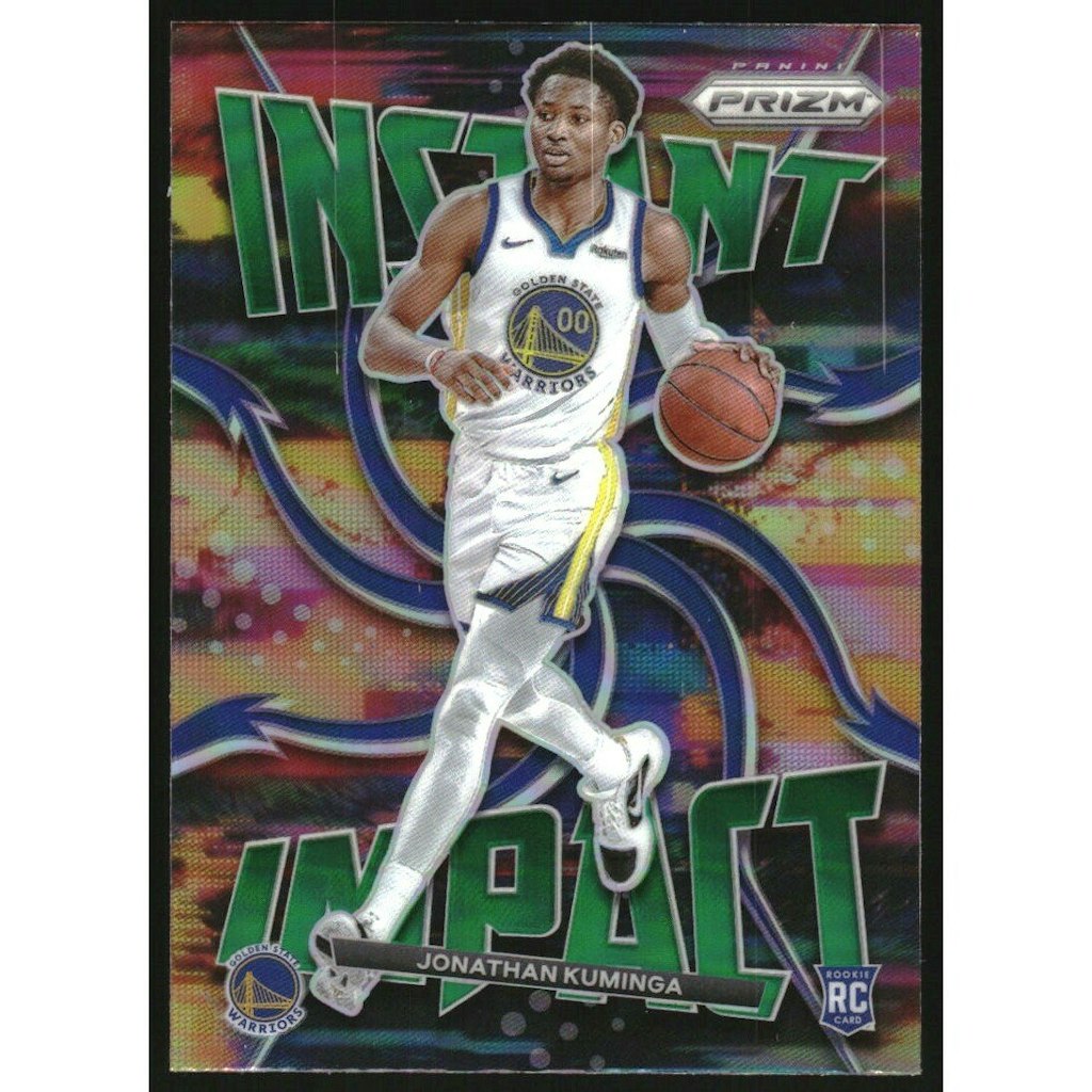 2021-22 Panini Prizm Instant Impact Green Prizm Jonathan Kuminga #7: $10.80