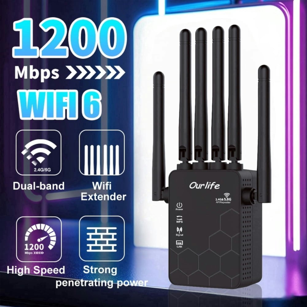 Ourlife 1,200Mbps Dual Band WiFi Range Extender: $23.85 Ourlife 1,200Mbps Dual Band WiFi Range Extender: $23.85