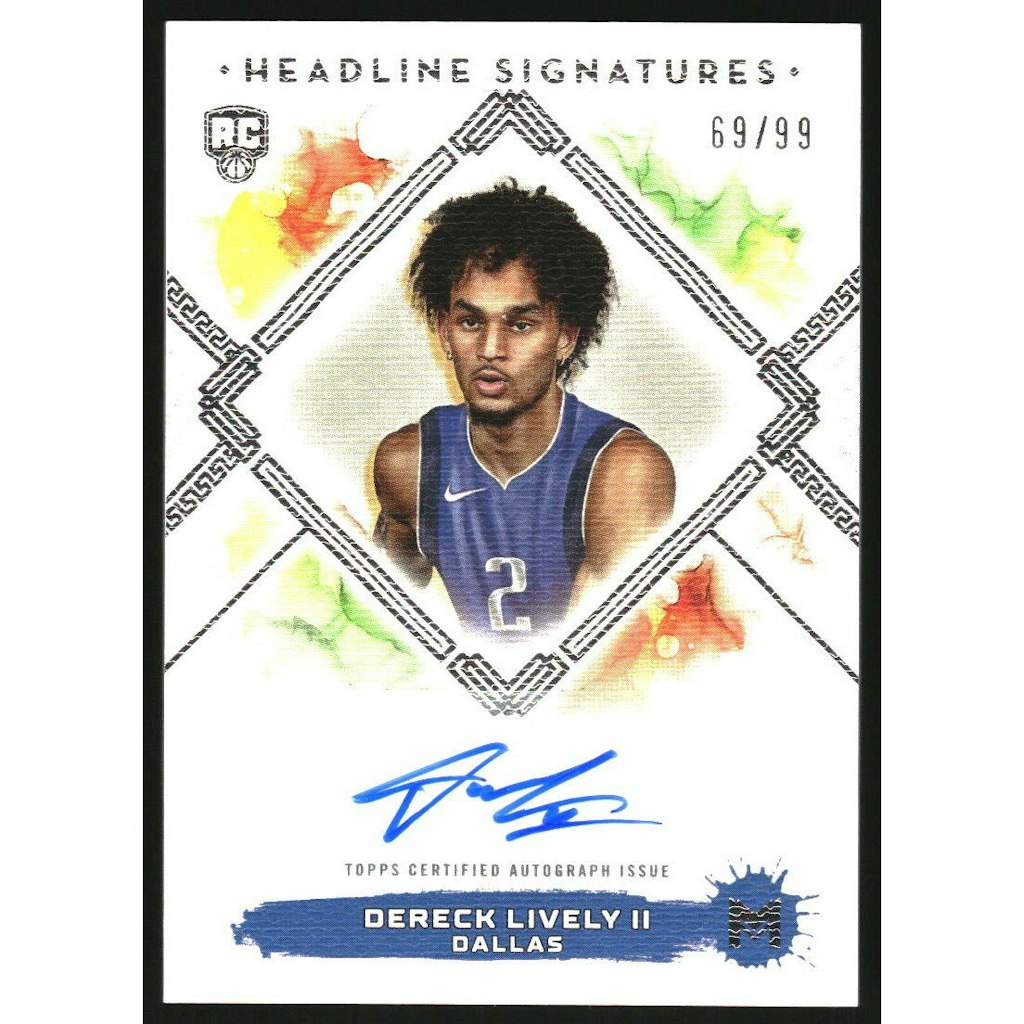 2023-24 Topps Motif Headline Signatures Dereck Lively II Card: $25 2023-24 Topps Motif Headline Signatures Dereck Lively II Card: $25