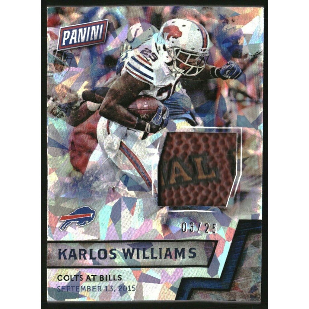 2016 Panini Father's Day Karlos Williams Game Dated Memorabilia Cracked Ice Card #12: $12