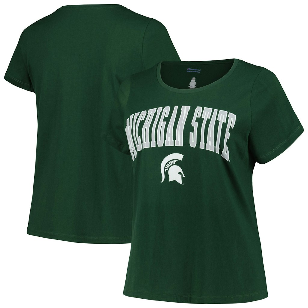 Women's Michigan State Spartans Arch Logo Plus Size Scoop Neck T-Shirt: $24.99 Women's Michigan State Spartans Arch Logo Plus Size Scoop Neck T-Shirt: $24.99
