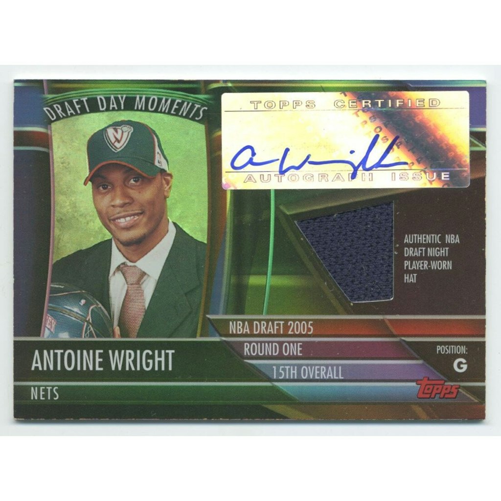 2005-06 Topps Big Game Antoine Wright Draft Day Moments Autograph Relic Card: $10.80 2005-06 Topps Big Game Antoine Wright Draft Day Moments Autograph Relic Card: $10.80