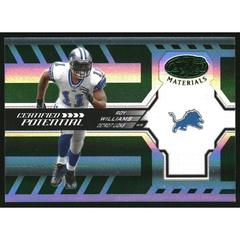 2005 Leaf Certified Potential Emerald Roy Williams Football Card: $10