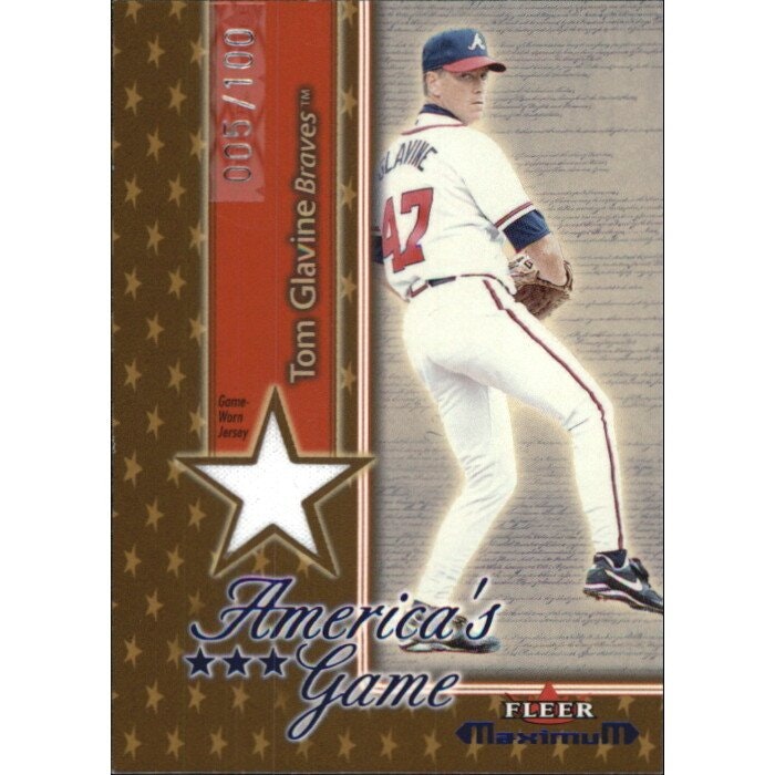 2002 Fleer Maximum Americas Game Jersey Gold Tom Glavine #7 Card: $15