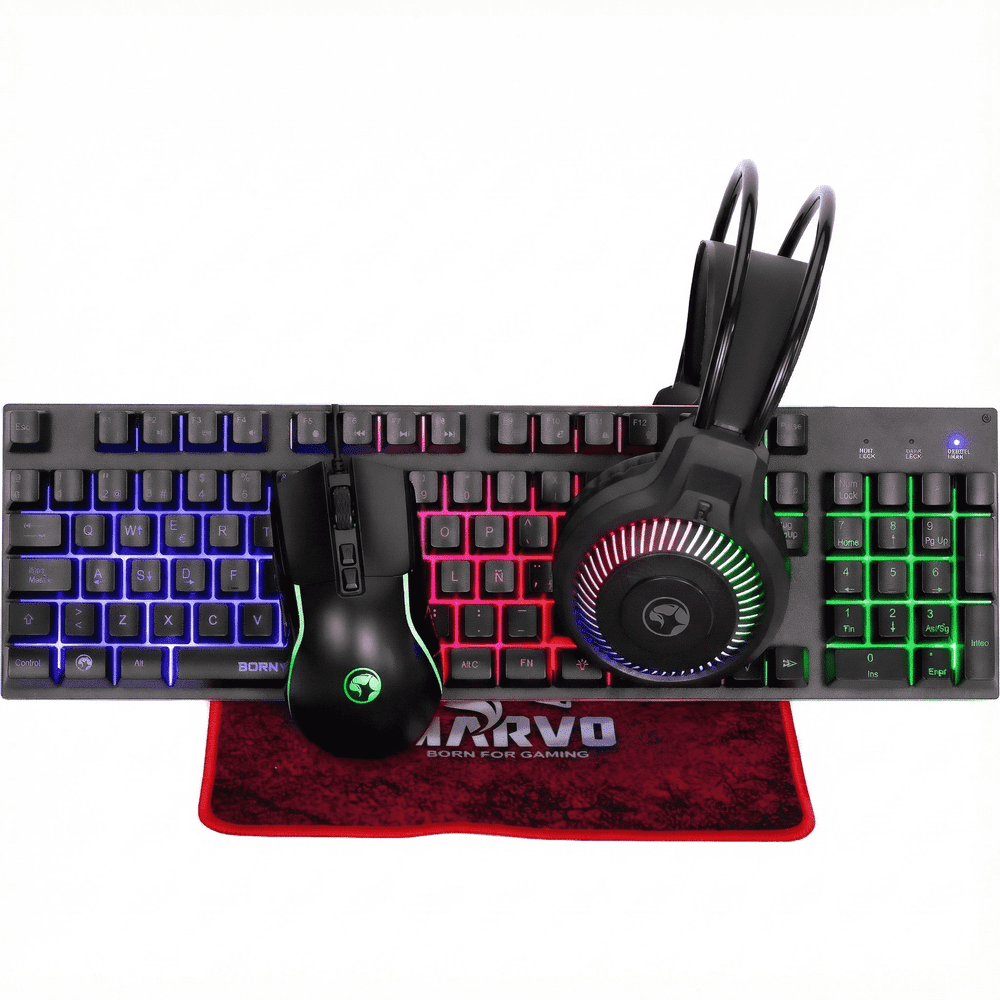 Marvo RGB Gaming Keyboard, Mouse, Headset, and Mousepad 4-Piece Set: $29.99 Marvo RGB Gaming Keyboard, Mouse, Headset, and Mousepad 4-Piece Set: $29.99