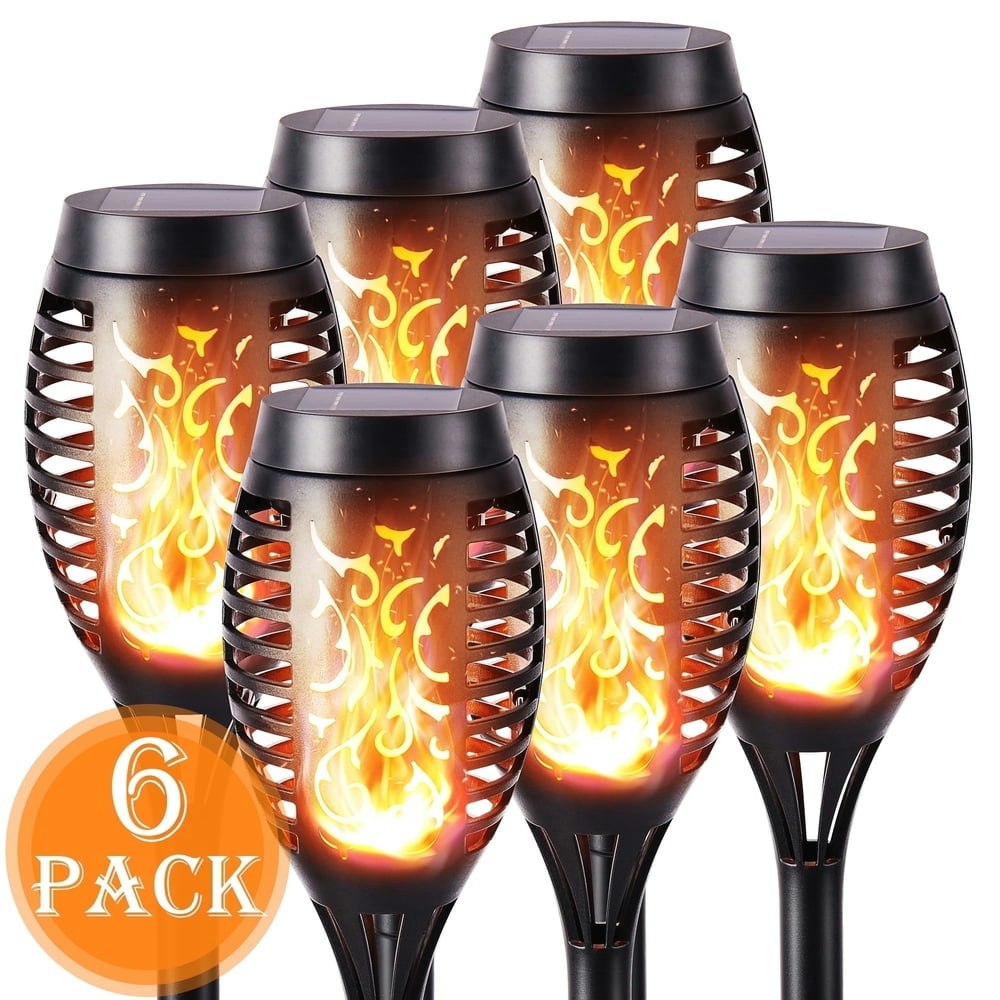 Toodour 6-Pack Outdoor Solar LED Flame Torch Lights: $21.79 Toodour 6-Pack Outdoor Solar LED Flame Torch Lights: $21.79