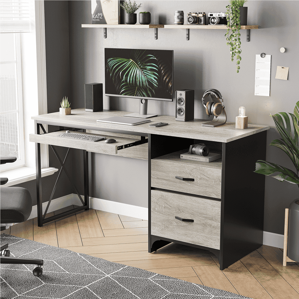 Bestier 55-Inch Computer Desk with Drawers and Keyboard Tray: $149.99 Bestier 55-Inch Computer Desk with Drawers and Keyboard Tray: $149.99