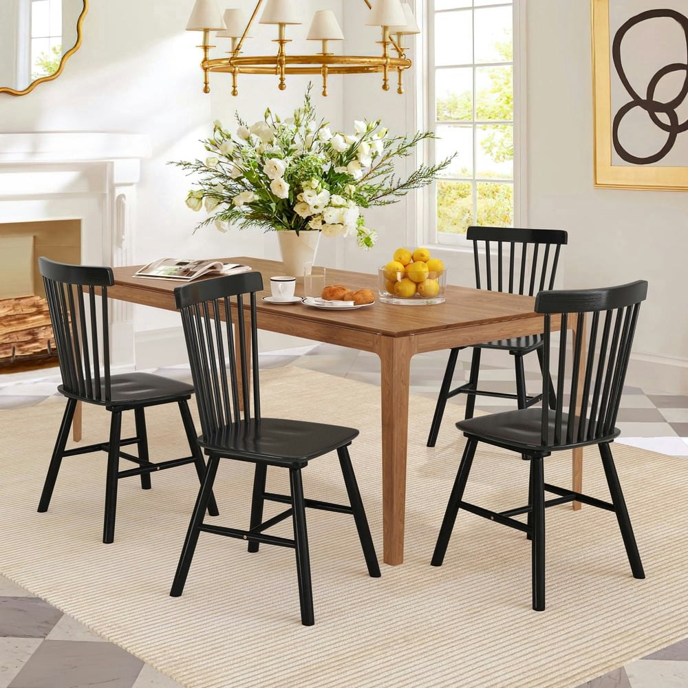 Dycanpo Mid Century Modern Spindle Back Dining Chairs 4-Pack: $249.99