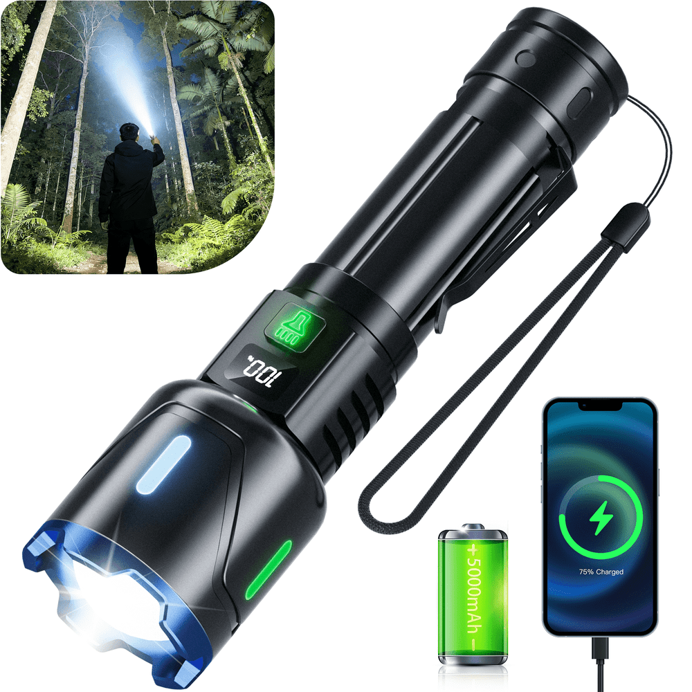 160,000-Lumen Rechargeable LED Flashlight: $19.79 160,000-Lumen Rechargeable LED Flashlight: $19.79