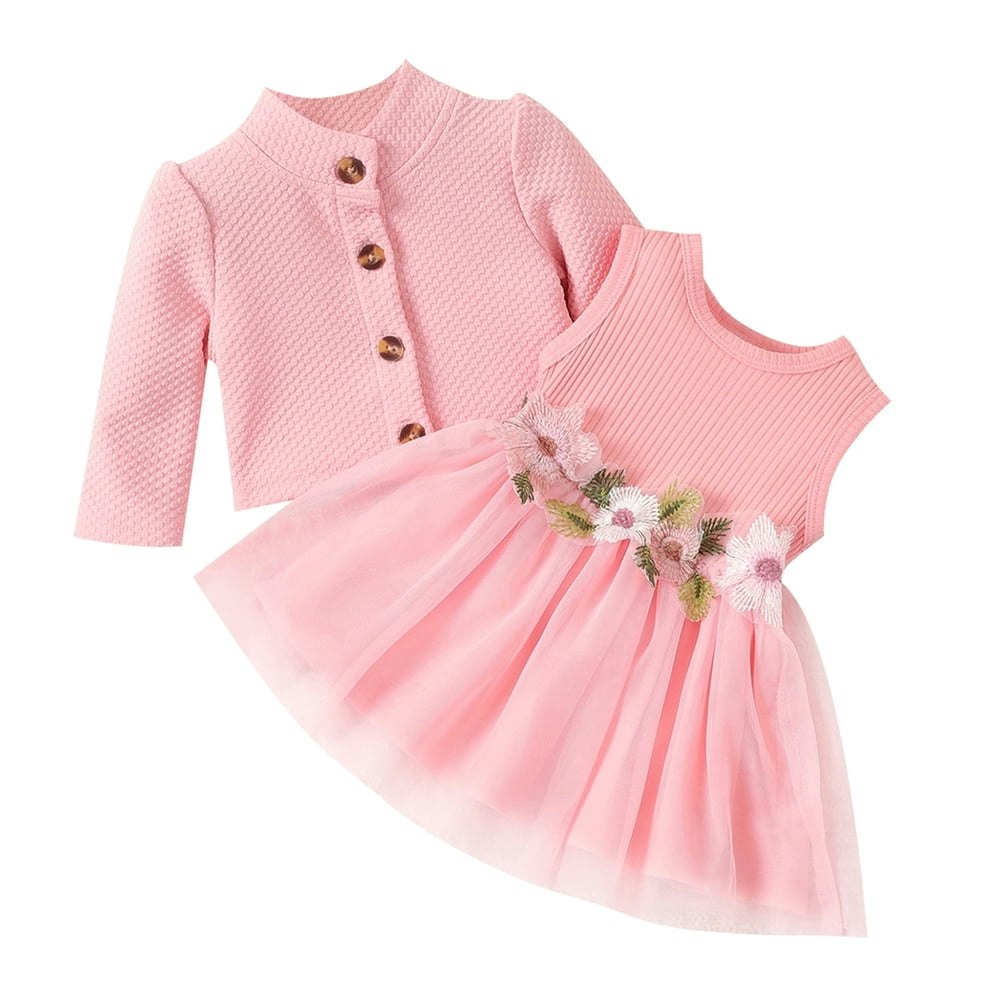 PatPat Baby Girl Long Sleeve Jacket and Mesh Tank Dress Set: $18.94 PatPat Baby Girl Long Sleeve Jacket and Mesh Tank Dress Set: $18.94
