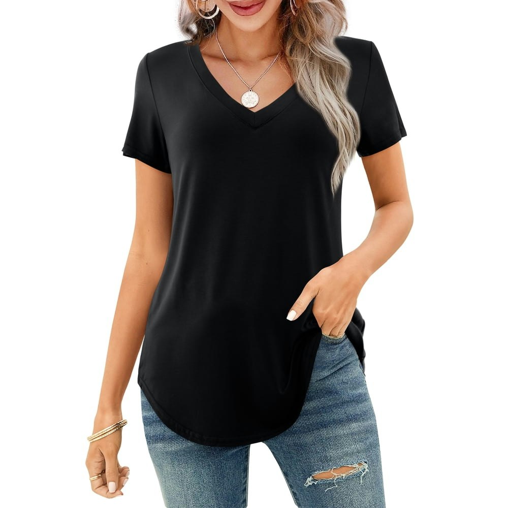 JYLFC Women's V-Neck Short Sleeve Casual T-Shirt: $13.95 JYLFC Women's V-Neck Short Sleeve Casual T-Shirt: $13.95