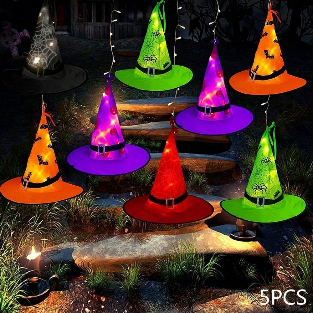 Zoeykimlo Halloween Hanging Witch Hat String Lights 5-Pack: $17.99 Zoeykimlo Halloween Hanging Witch Hat String Lights 5-Pack: $17.99