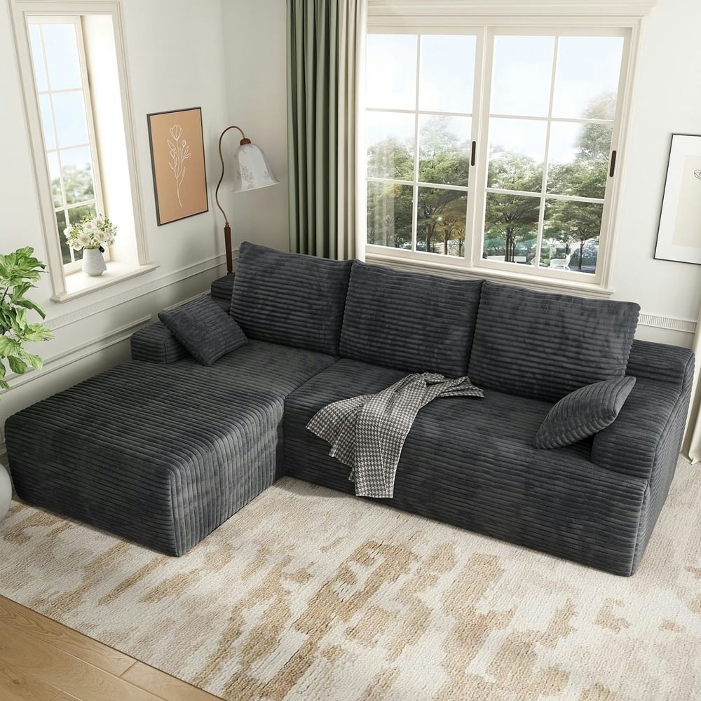 104-inch Corduroy L-Shape Modular Sectional Sofa: $349.95 104-inch Corduroy L-Shape Modular Sectional Sofa: $349.95