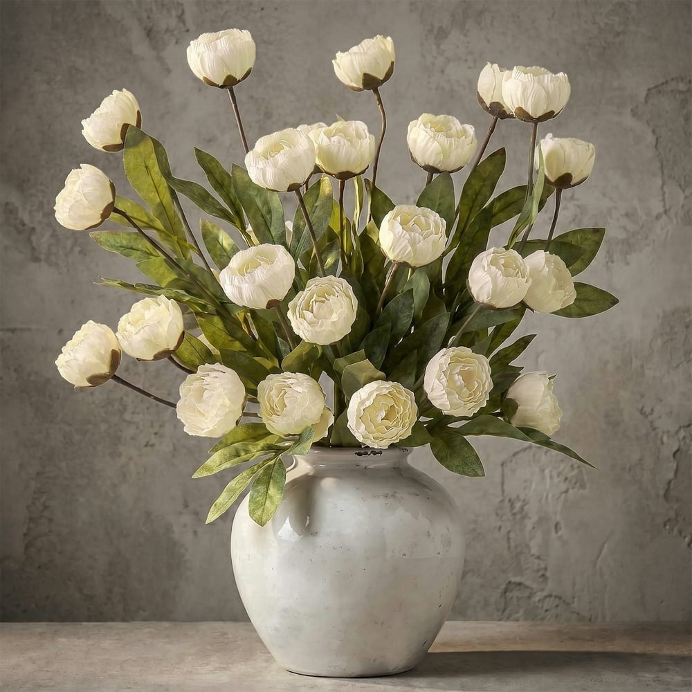Acerich 27-Inch Artificial Peony Flowers 6-Pack: $19.89