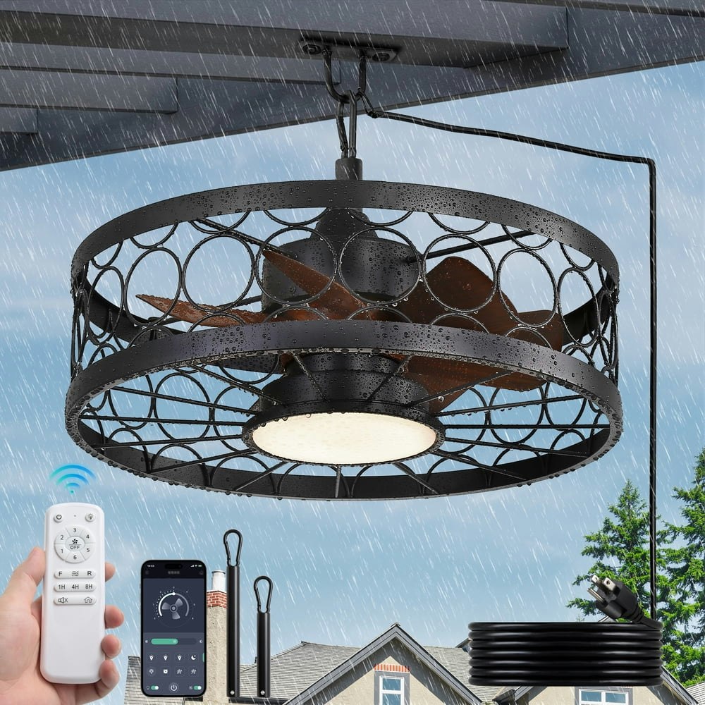 Lokivas 20-inch Outdoor Caged Ceiling Fan with Light: $79.99 Lokivas 20-inch Outdoor Caged Ceiling Fan with Light: $79.99