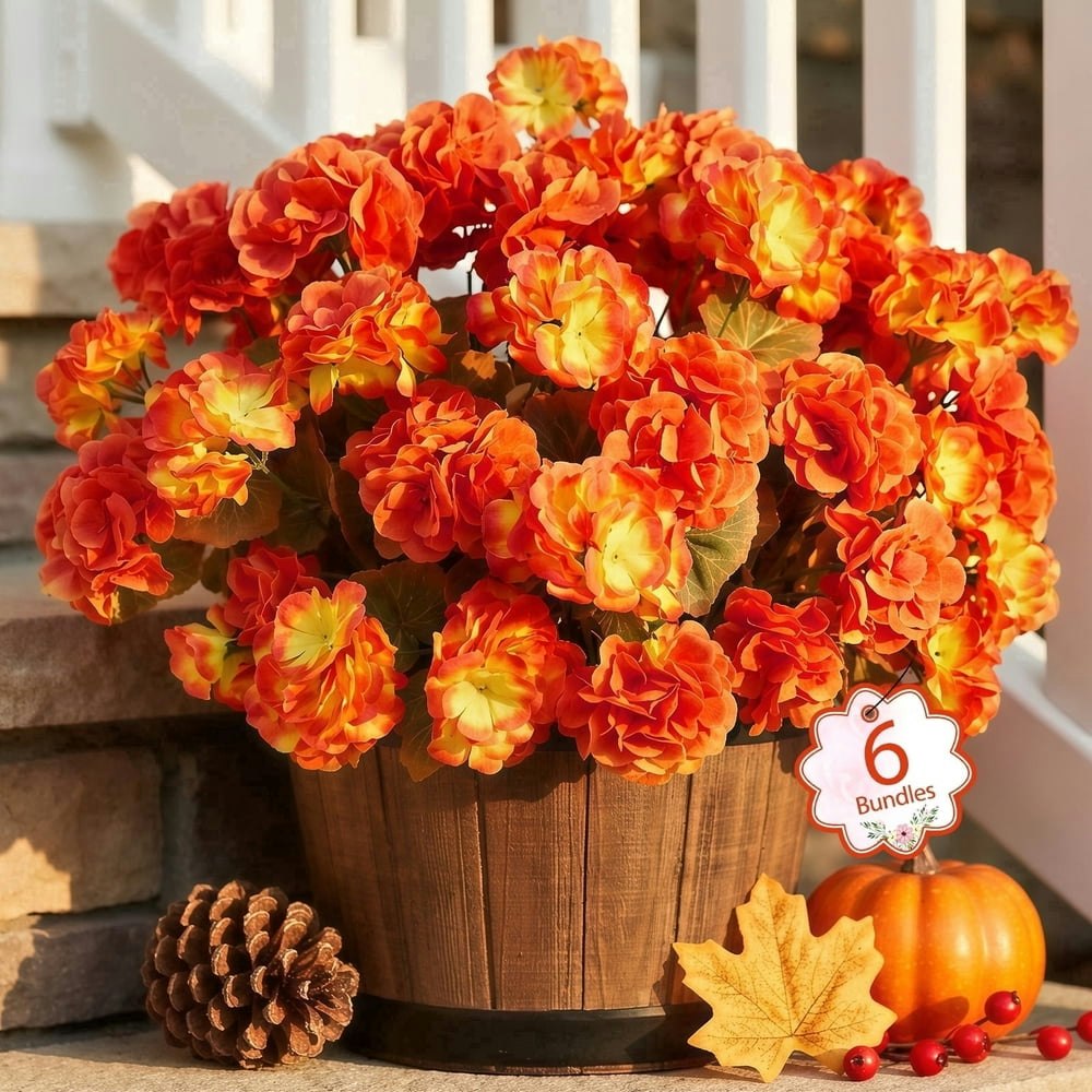 Scidweet Faux Silk Geraniums 6-Bundle Set: $17.99 Scidweet Faux Silk Geraniums 6-Bundle Set: $17.99