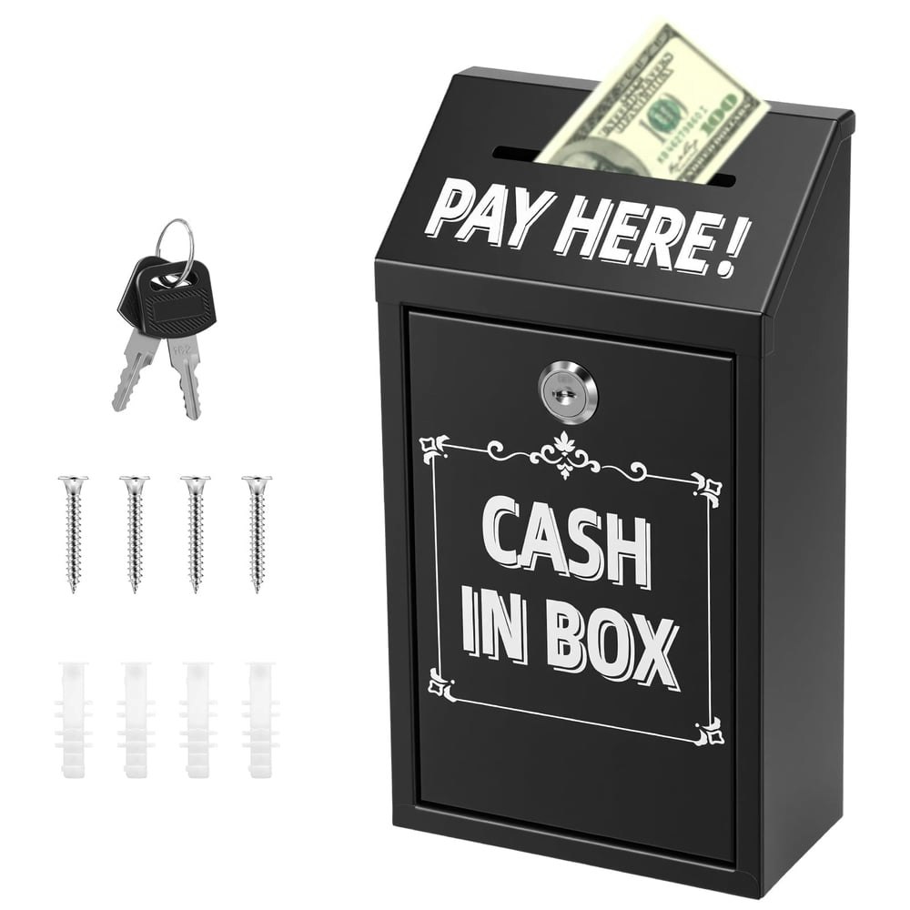 Metal Donation Box with Lock and Slot: $19.99 Metal Donation Box with Lock and Slot: $19.99