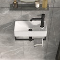 Wall Mount Corner Vessel Sink with Towel Rack for $80 + free shipping