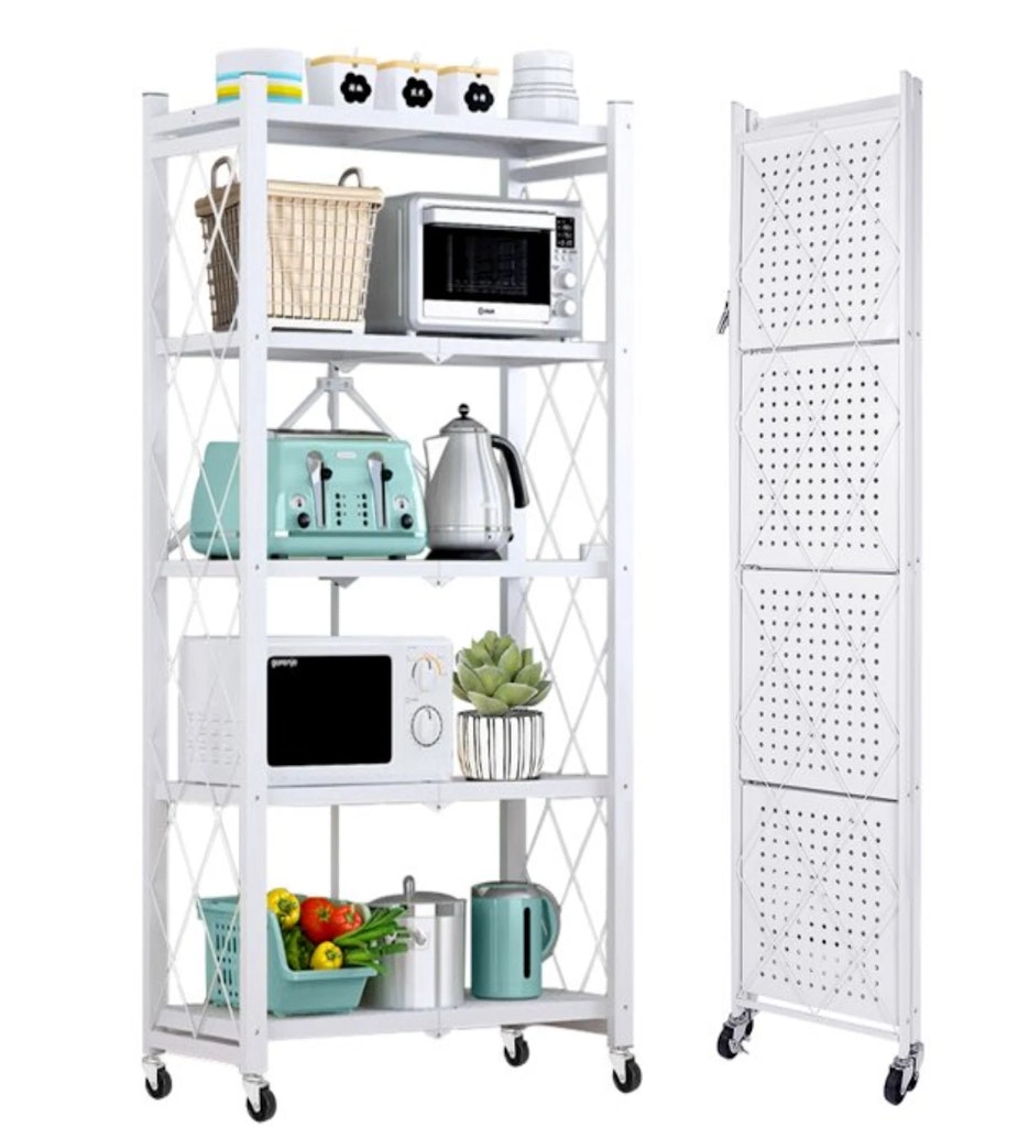 5-Tier Foldable Storage Shelving Unit: $34